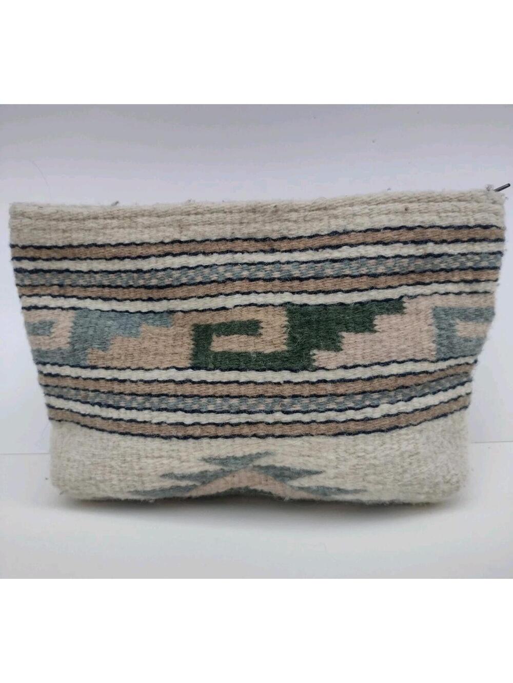 MZ Fair Trade Oaxaca Wool Pouch Handmade Zapotec Artisan Bag Boho Case